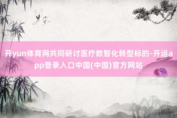 开yun体育网共同研讨医疗数智化转型标的-开运app登录入口中国(中国)官方网站