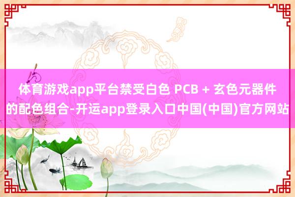 体育游戏app平台禁受白色 PCB + 玄色元器件的配色组合-开运app登录入口中国(中国)官方网站